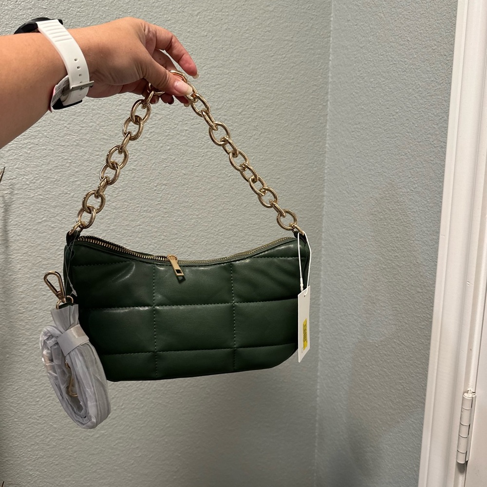 Landry Shoulder bag with crossbody bag strap - Moss Green